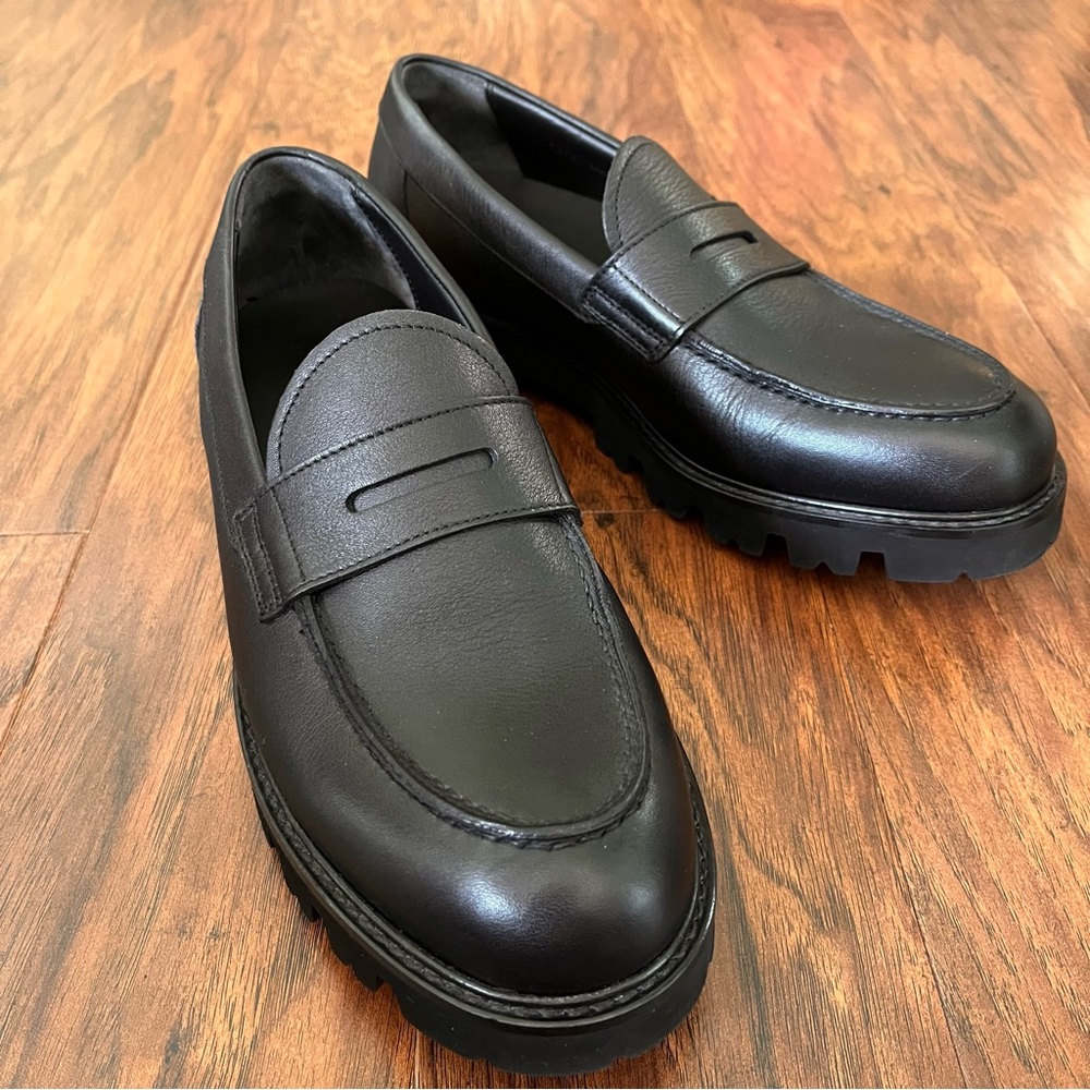 Vince Men's Black Comrade Leather Loafers Size US 7.5/ EU 40.5 - great condition